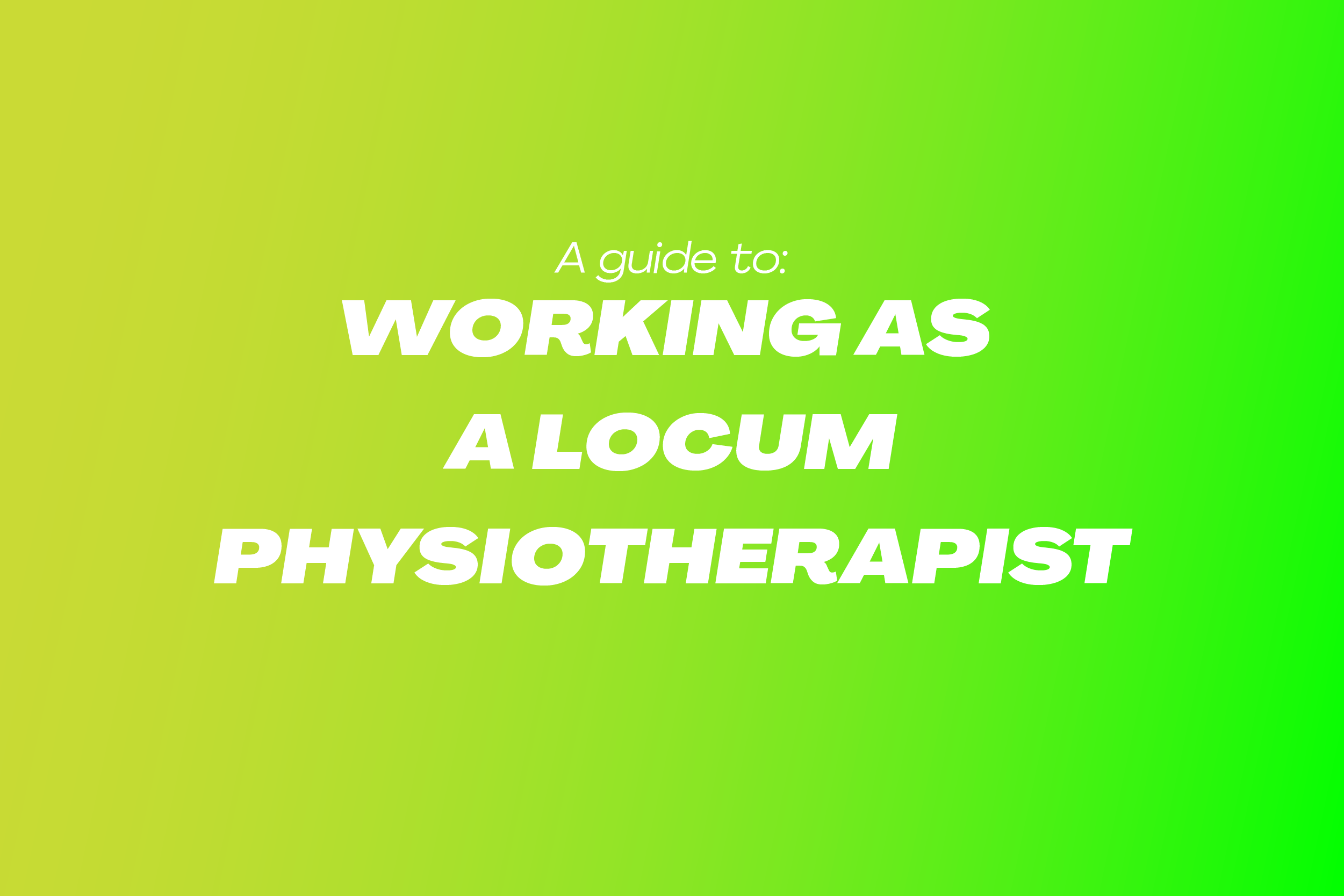 View Working as a Locum Physiotherapist